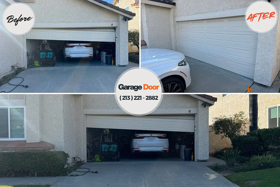 Before and after: garage door repair Hopatcong, NJ
